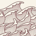 Seamless abstract pattern. Stormy waves.